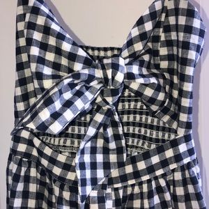 Blue and White gingham dress with front tie!